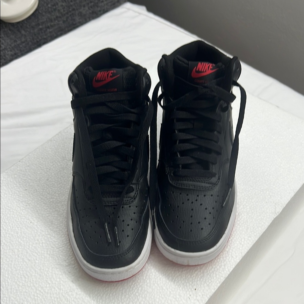Nike Black and Red High-Top Sneakers